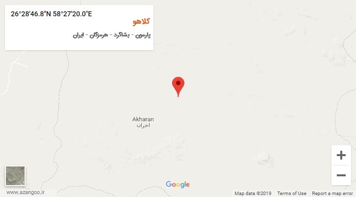 روستای کلاهو بر روی نقشه