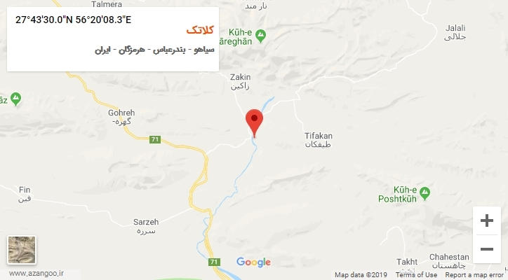 روستای کلاتک بر روی نقشه