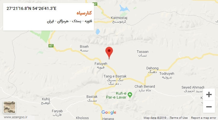 روستای کنارسیاه بر روی نقشه