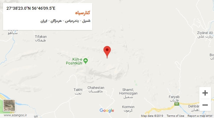 روستای کنارسیاه بر روی نقشه