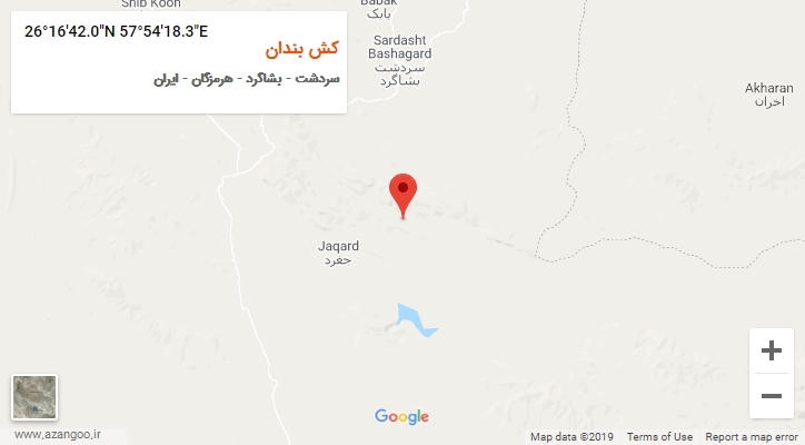 روستای کش بندان بر روی نقشه