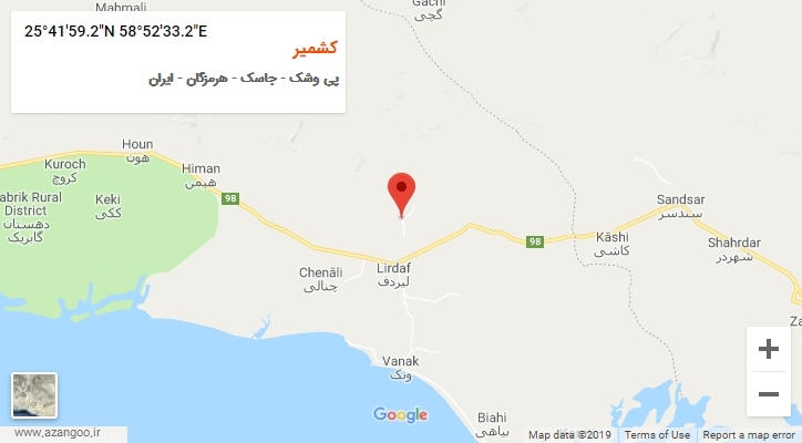 روستای کشمیر بر روی نقشه