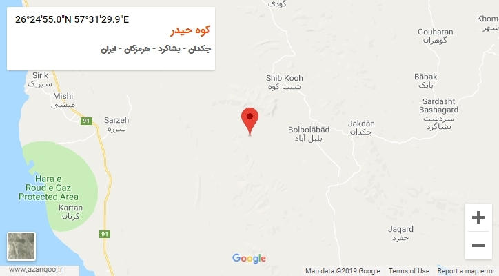 روستای کوه حیدر بر روی نقشه