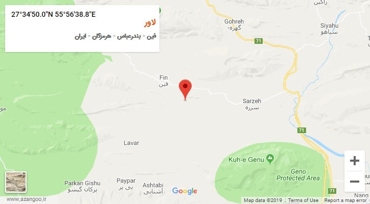 روستای لاور بر روی نقشه