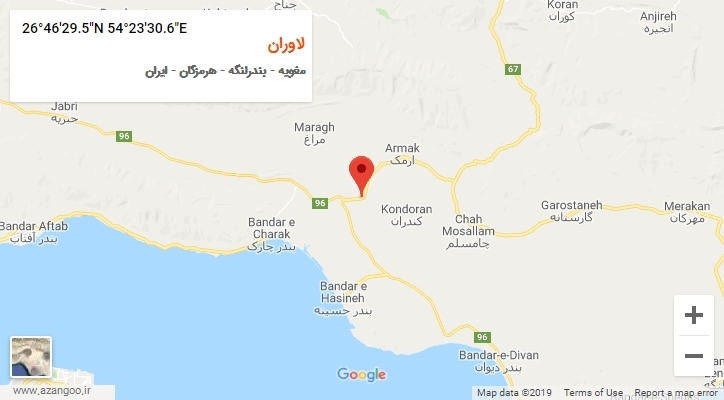 روستای لاوران بر روی نقشه