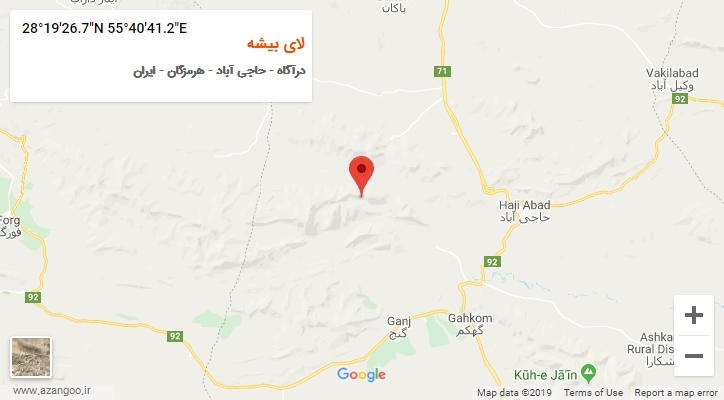 روستای لای بیشه بر روی نقشه
