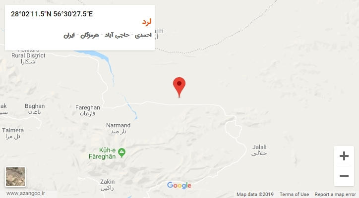 روستای لرد بر روی نقشه