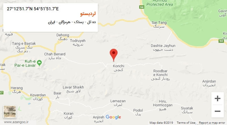 روستای لردبستو بر روی نقشه