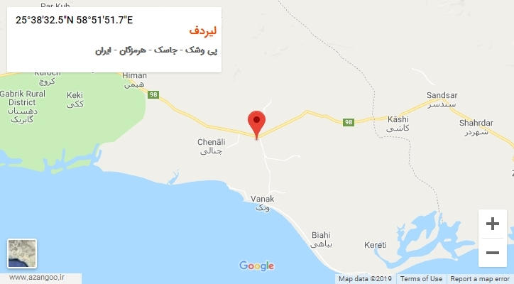 روستای لیردف بر روی نقشه