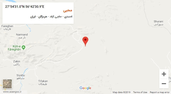 روستای محبی بر روی نقشه