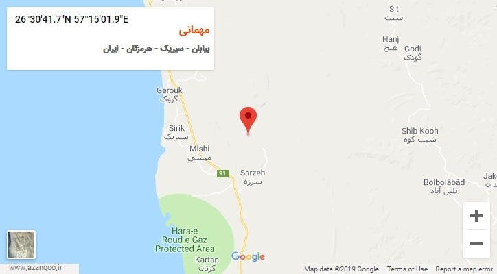 روستای مهمانی بر روی نقشه