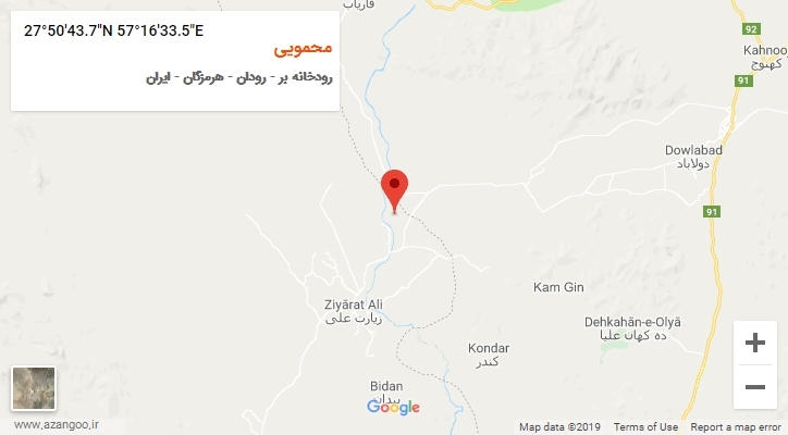 روستای محمویی بر روی نقشه