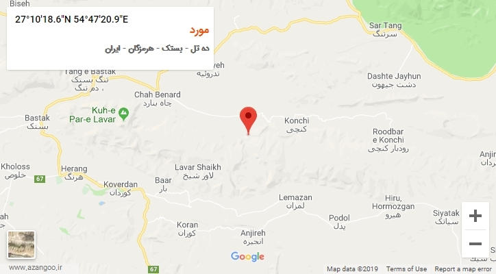 روستای مورد بر روی نقشه