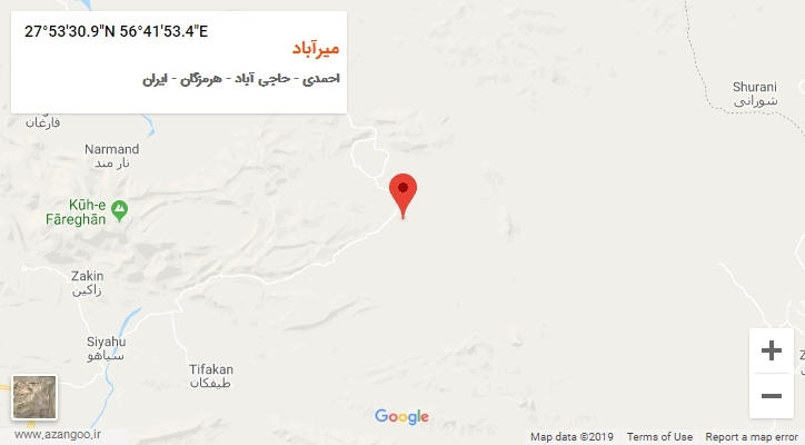 روستای میرآباد بر روی نقشه