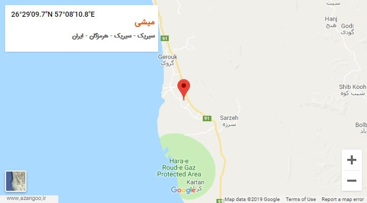 روستای میشی بر روی نقشه