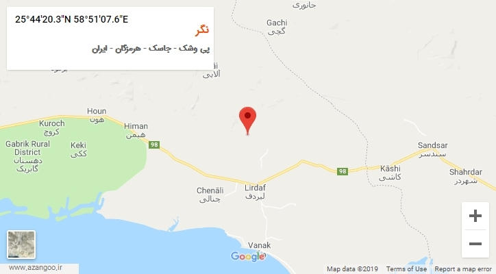 روستای نگر بر روی نقشه
