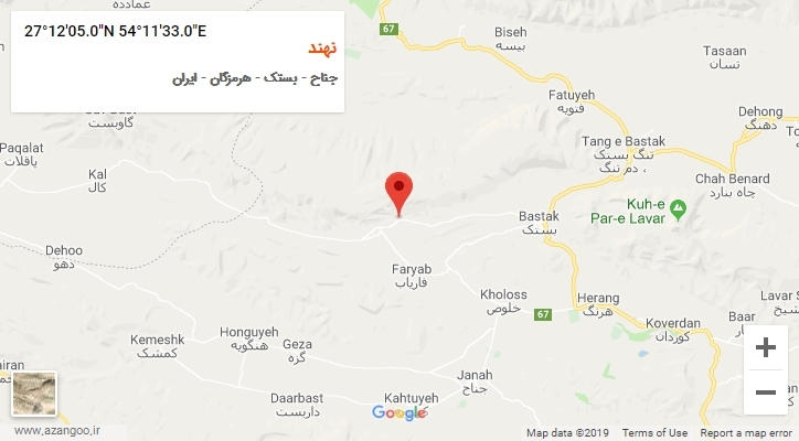 روستای نهند بر روی نقشه