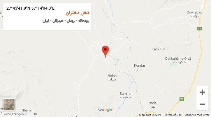 روستای نخل دختران بر روی نقشه