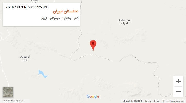 روستای نخلستان ایوران بر روی نقشه