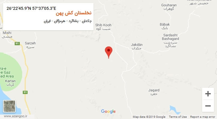 روستای نخلستان کش پهن بر روی نقشه