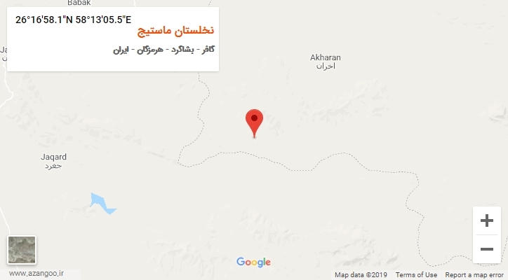 روستای نخلستان ماستیج بر روی نقشه