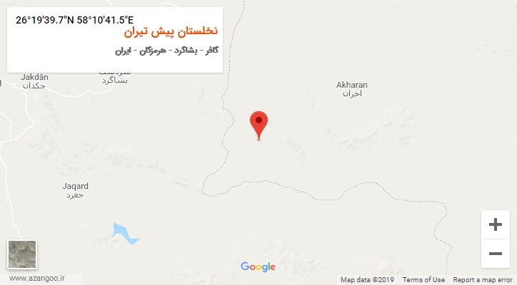 روستای نخلستان پیش تیران بر روی نقشه