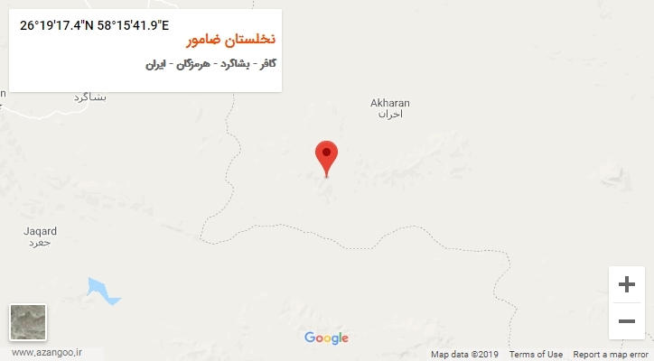 روستای نخلستان ضامور بر روی نقشه