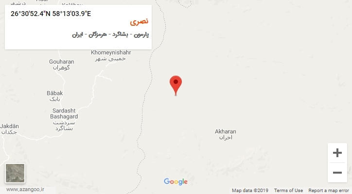 روستای نصری بر روی نقشه