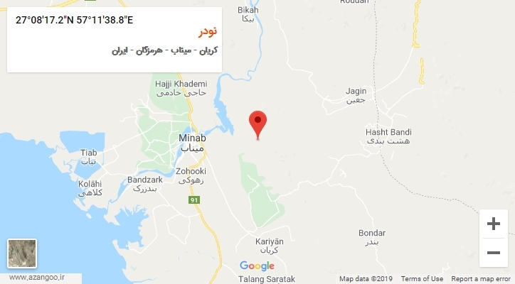 روستای نودر بر روی نقشه