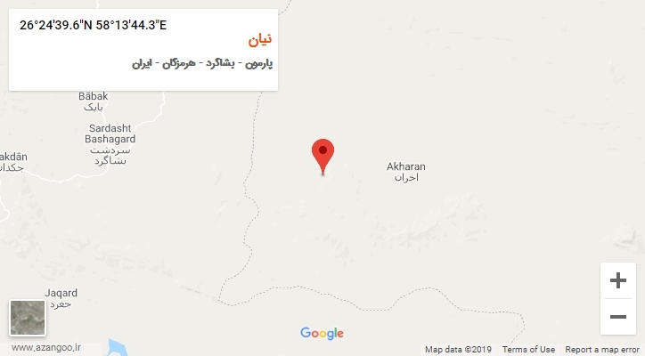 روستای نیان بر روی نقشه