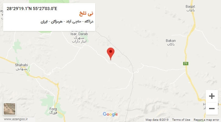 روستای نی تلخ بر روی نقشه