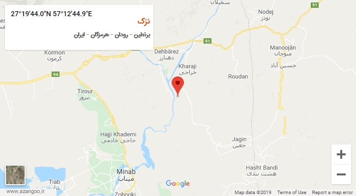روستای نزک بر روی نقشه