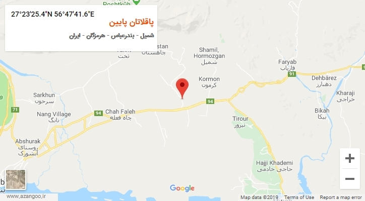 روستای پاقلاتان پایین بر روی نقشه