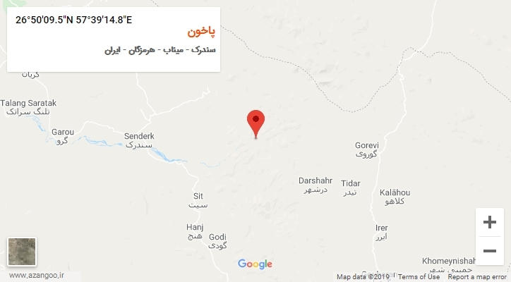 روستای پاخون بر روی نقشه