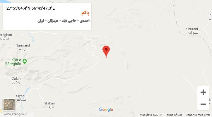 روستای پاکم بر روی نقشه