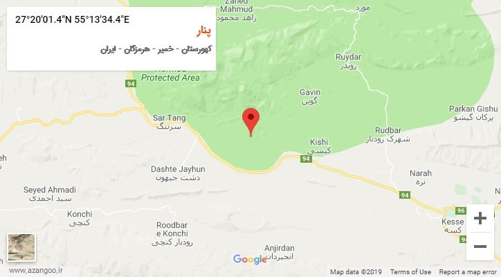 روستای پنار بر روی نقشه