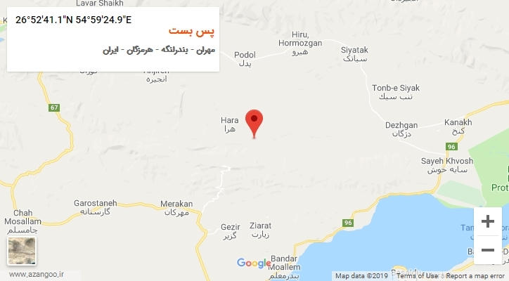 روستای پس بست بر روی نقشه