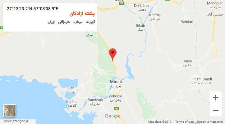 روستای پشته ازادکان بر روی نقشه