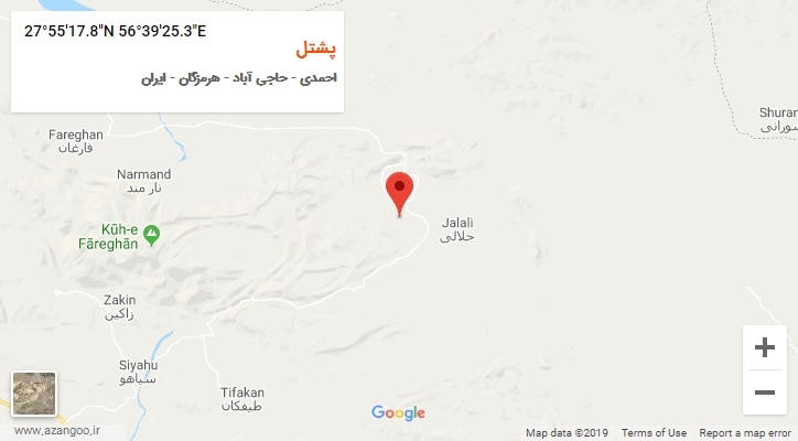 روستای پشتل بر روی نقشه