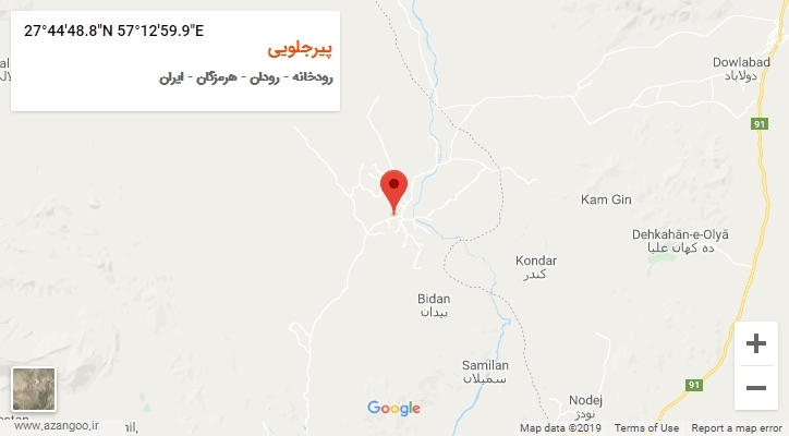 روستای پیرجلویی بر روی نقشه