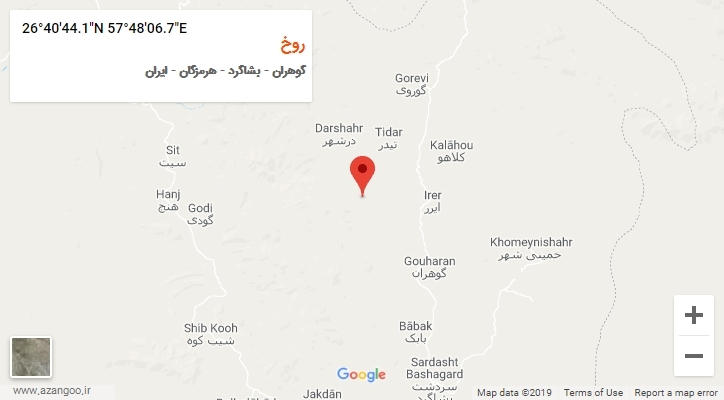 روستای روخ بر روی نقشه