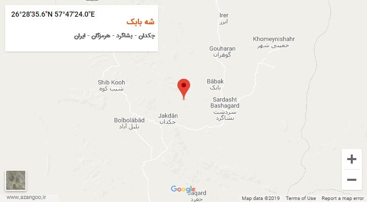 روستای شه بابک بر روی نقشه