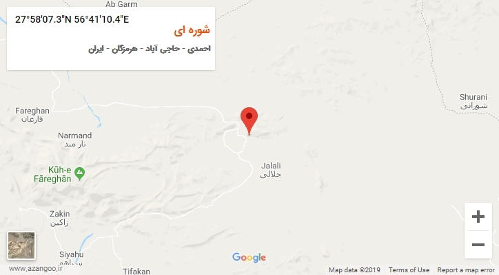 روستای شوره ای بر روی نقشه