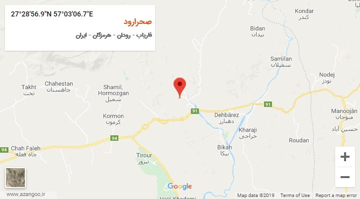 روستای صحرارود بر روی نقشه