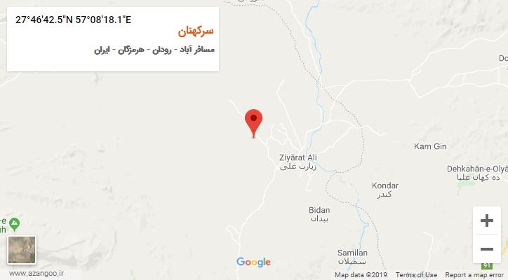 روستای سرکهنان بر روی نقشه