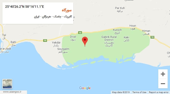 روستای سورگاه بر روی نقشه