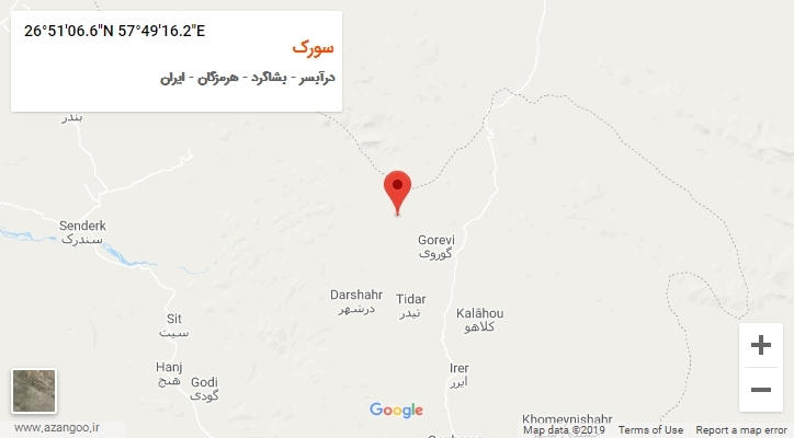 روستای سورک بر روی نقشه