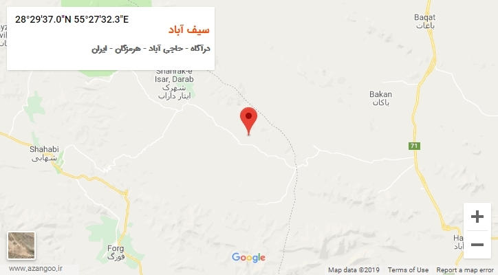 روستای سیف آباد بر روی نقشه