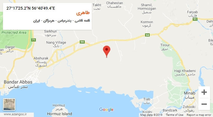 روستای طاهری بر روی نقشه