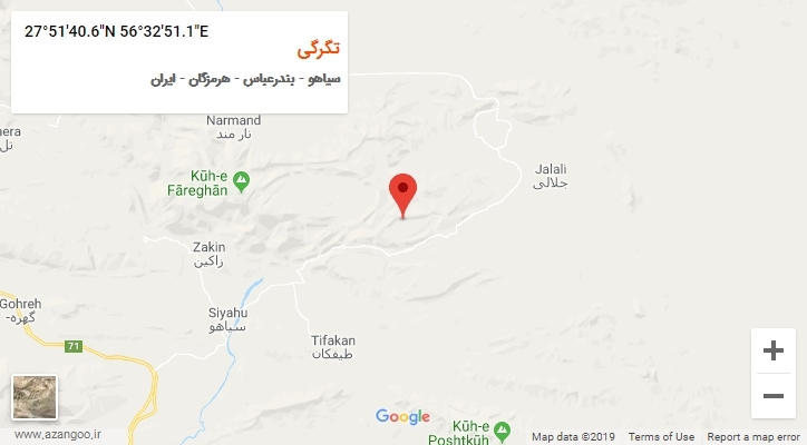 روستای تگرگی بر روی نقشه